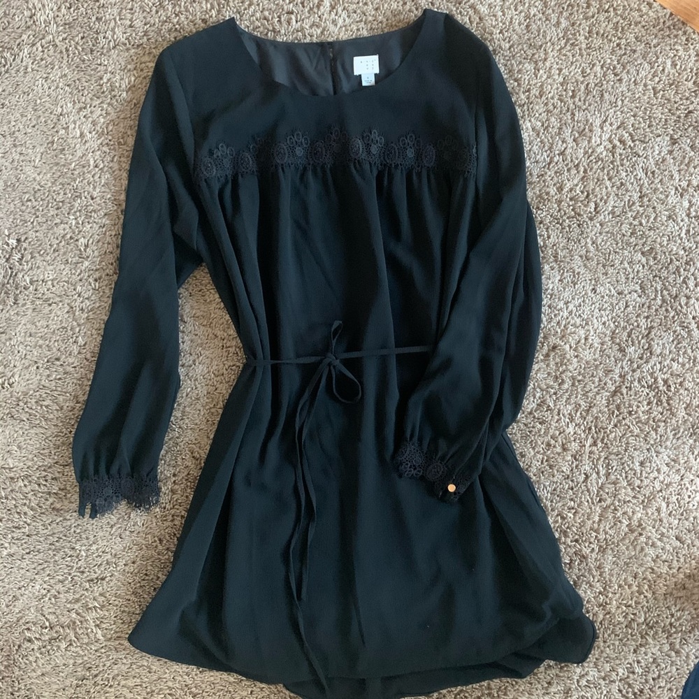 Long sleeve black dress